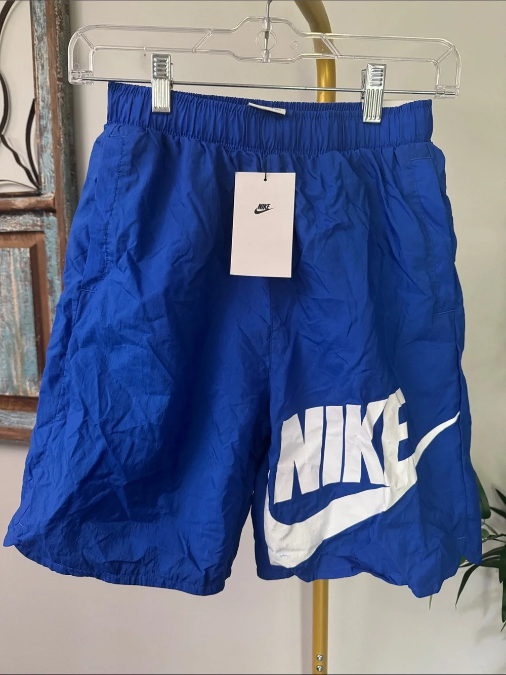 Nike Men’s Royal Blue Athletic Shorts with White Logo